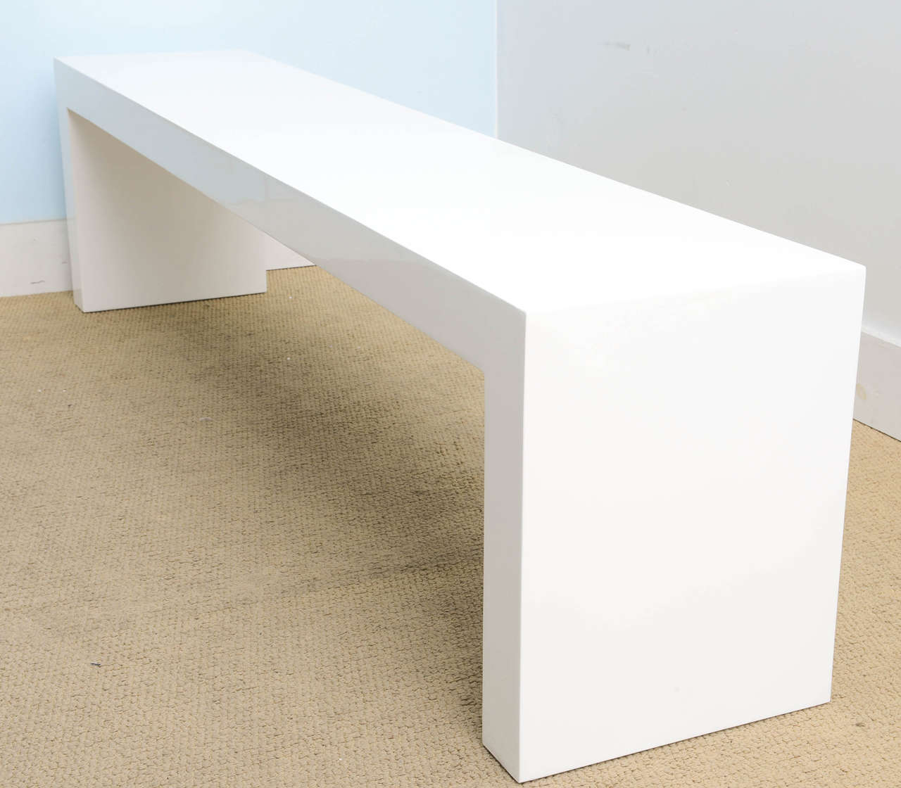 Wood Sleek Minimalist Modern White Bench