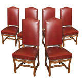 Antique Set of 6 Mutton Leg Dinning Room Chairs