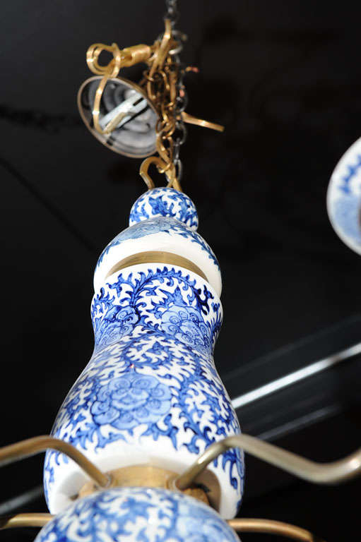 Dutch Baroque Style Blue and White Chandelier 1