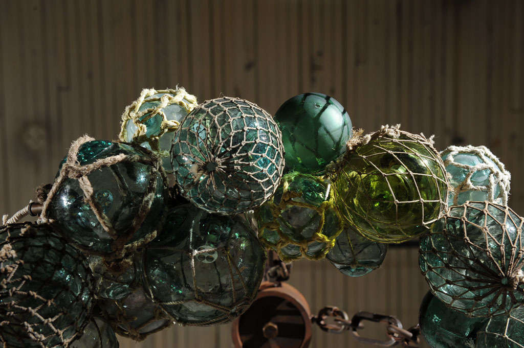 Custom Antique Japanese Fishing Float Led Chandelier at 1stDibs