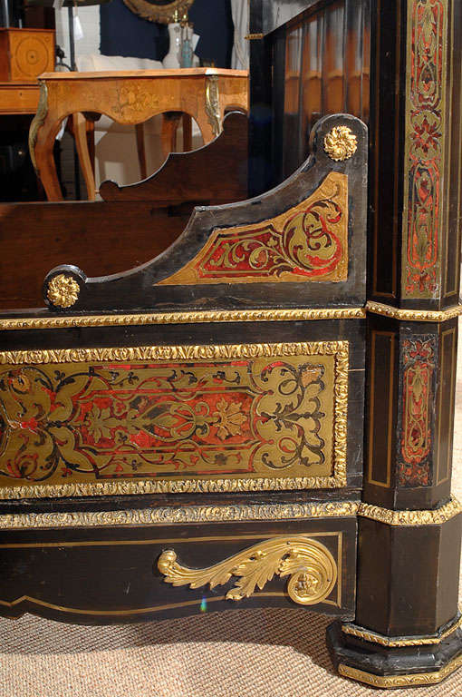Napoleon III Boulle Bed In Excellent Condition For Sale In Kensington, MD