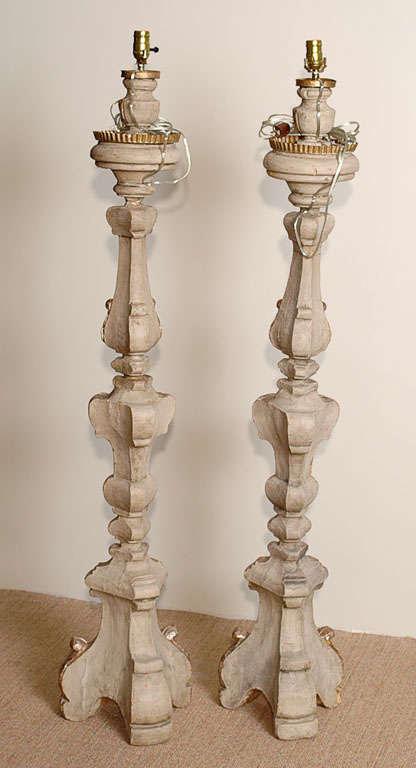Carved Italian Pricket Floor Lamp