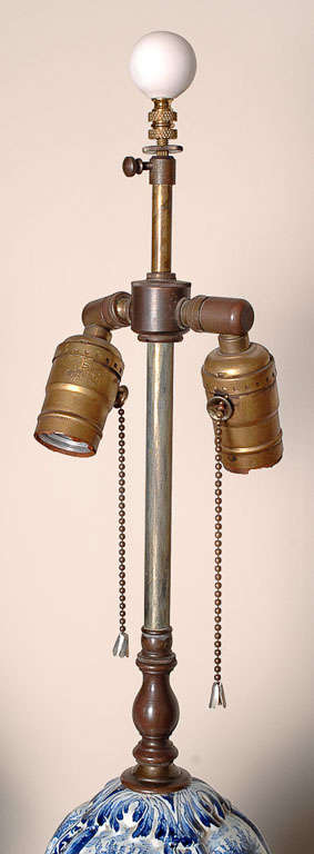 Pair of 18th century Delft Lamps