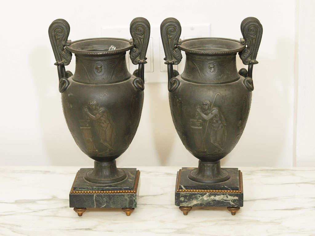 Pair French  Garniture Urns