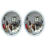 Pair of Opalescent Jeweled Mirrors