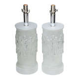 Pair of Vintage Swedish Glass Lamps