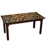 Antique Italian petra dura style marble top coffee table