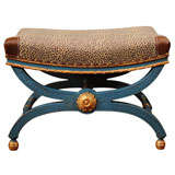A Jansen Painted and Parcel Gilt Curule Stool
