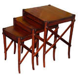 Handmade Mahagony And Bent Wood  Serving Tables
