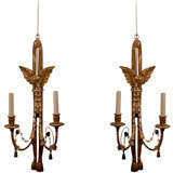 Set of four Gilt-Wood Sconces with  Carved Eagle, ca. 1920