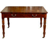 Antique Regency Mahogany Writing Table with Embossed Leather Top