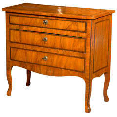 Petite Italian Olive Wood Commode with Cross-Banding