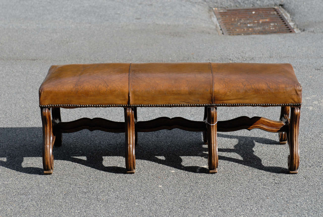 French Bench with Leather Seat