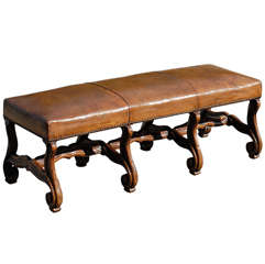 French Bench with Leather Seat