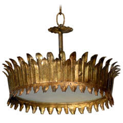 Spanish Gilt Metal Light fixture Spanish Gilt Metal Light fixture