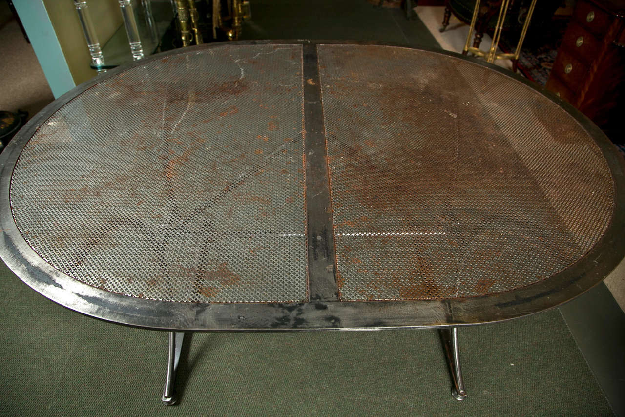20th Century Steel Industrial Table For Sale
