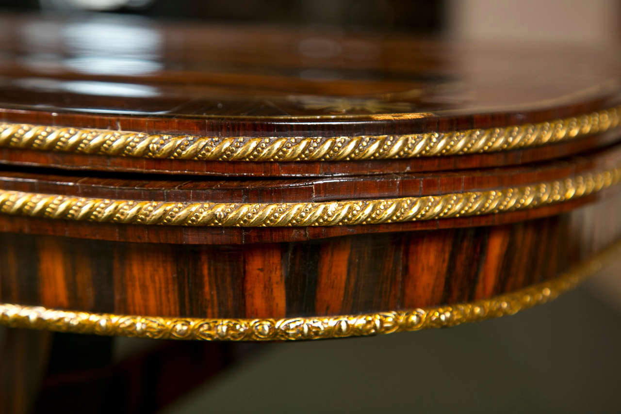 19th Century Regency Brass Inlaid Games Table For Sale