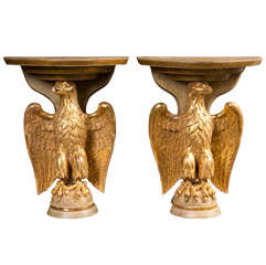 Pair Of Eagle Form Wall Brackets
