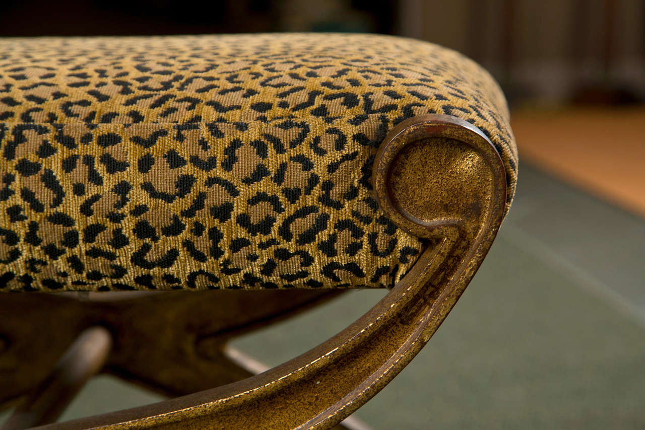 20th Century Cast Iron Curule Form Bench