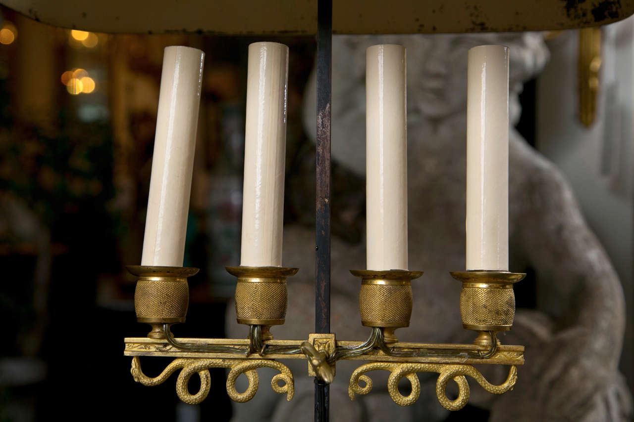 Bronze Lampe bouillotte baltique Tole Peinte en vente