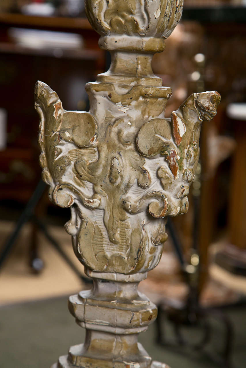 Bois Chandelier en tant que lampe du XVIIIe siècle en vente