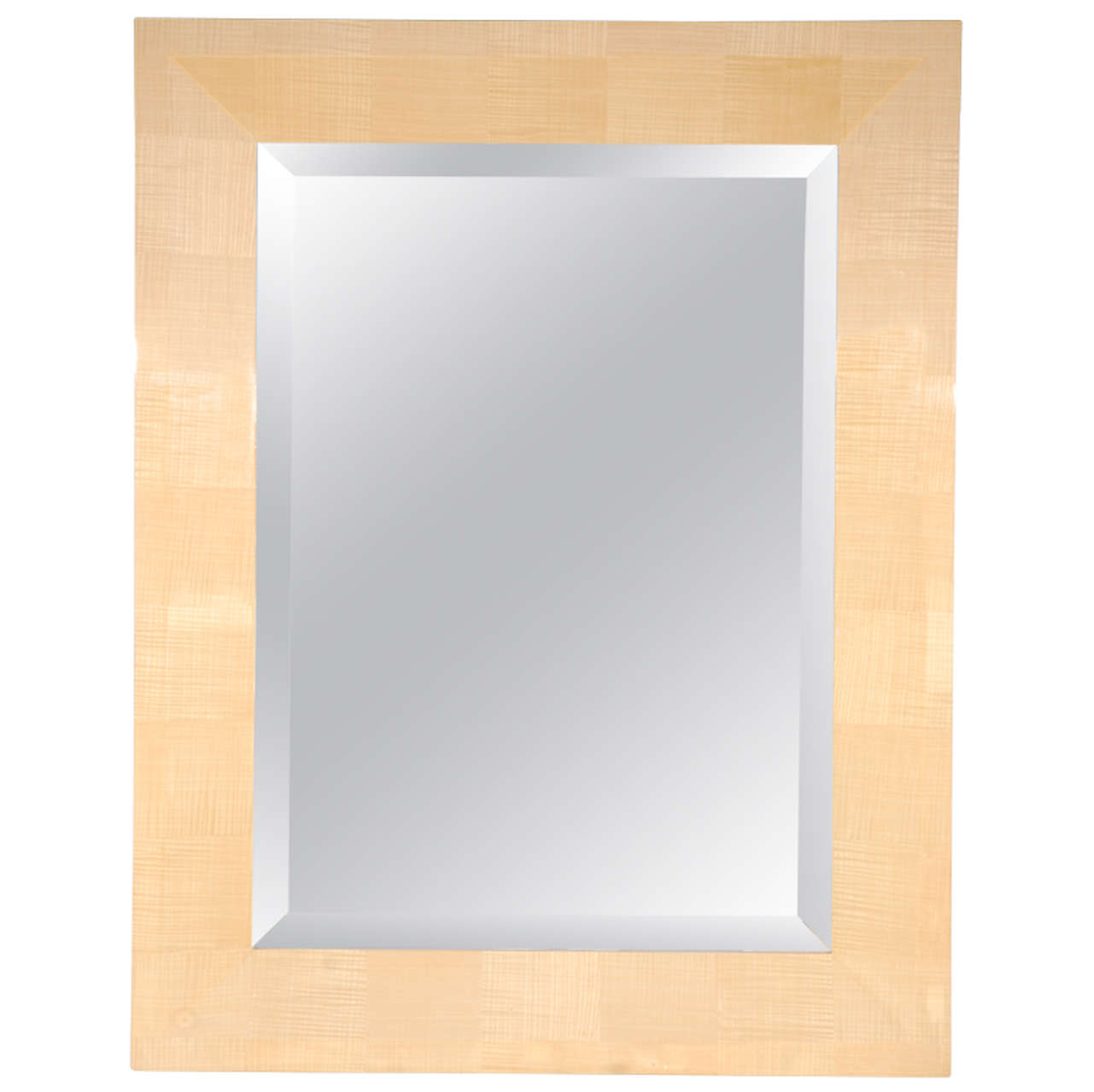 Karl Springer Style Oversized Lacquered Mirror For Sale