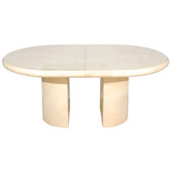 Karl Springer Style Faux Goatskin Dining Table