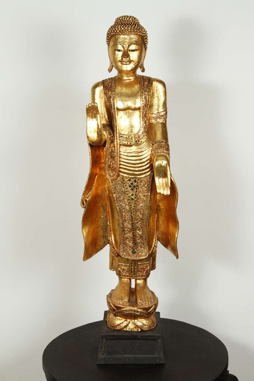 standing thai buddha statue