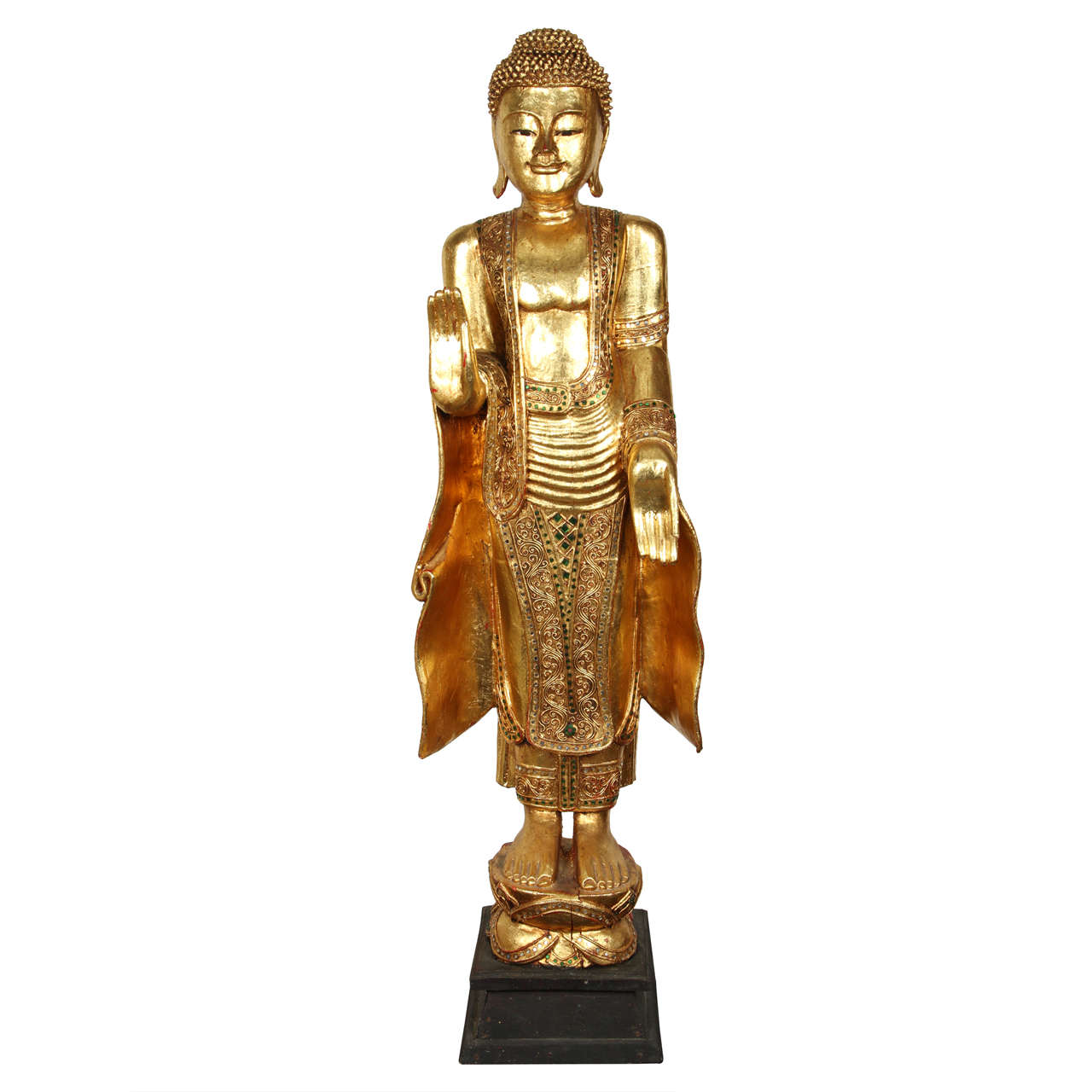 Gilded Figure of a Thai Standing Buddha