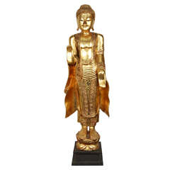 Gilded Figure of a Thai Standing Buddha