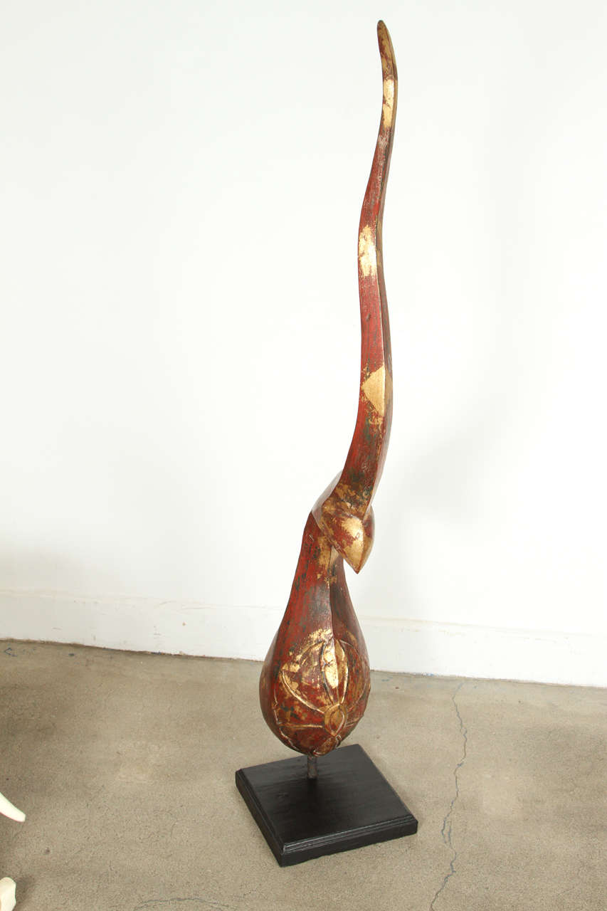 Great sculpture of Thai Wooden Gilted Chofa at 1stdibs