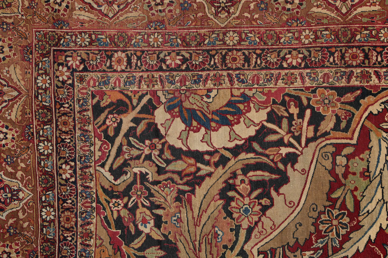 Antique 1890s Persian Kermanshah Rug, Wool, 9' x 12' In Excellent Condition For Sale In New York, NY