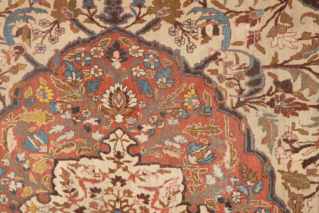 19th Century Antique Persian Haji Jalili Tabriz Rug, Circa 1880s, Wool, 9’ x 12’ For Sale