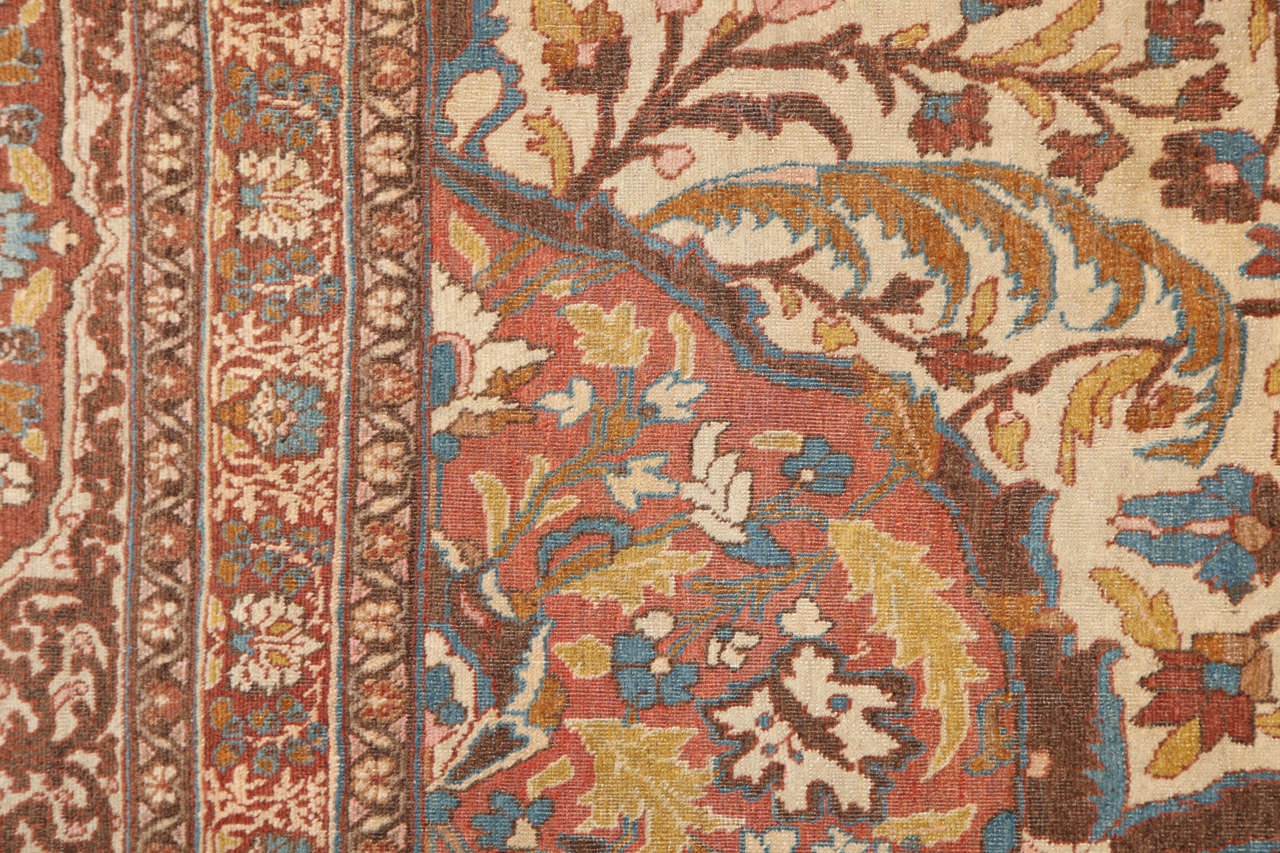 Antique Persian Haji Jalili Tabriz Rug, Circa 1880s, Wool, 9’ x 12’ For Sale 2