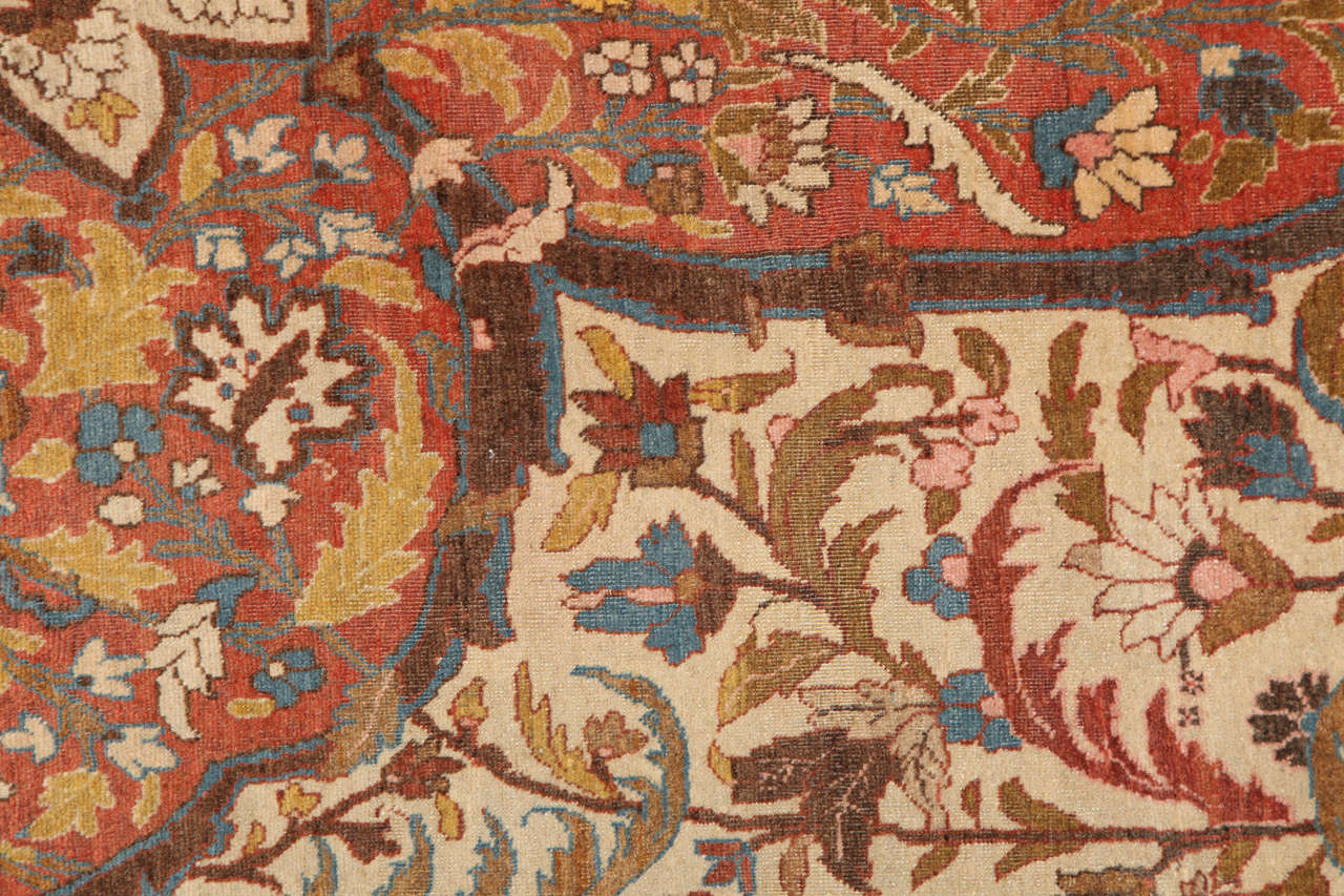 Antique Persian Haji Jalili Tabriz Rug, Circa 1880s, Wool, 9’ x 12’ For Sale 4