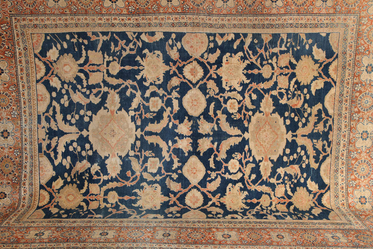 Vegetable Dyed Antique 1880s Persian Sultanabad Rug, 11' x 14' For Sale