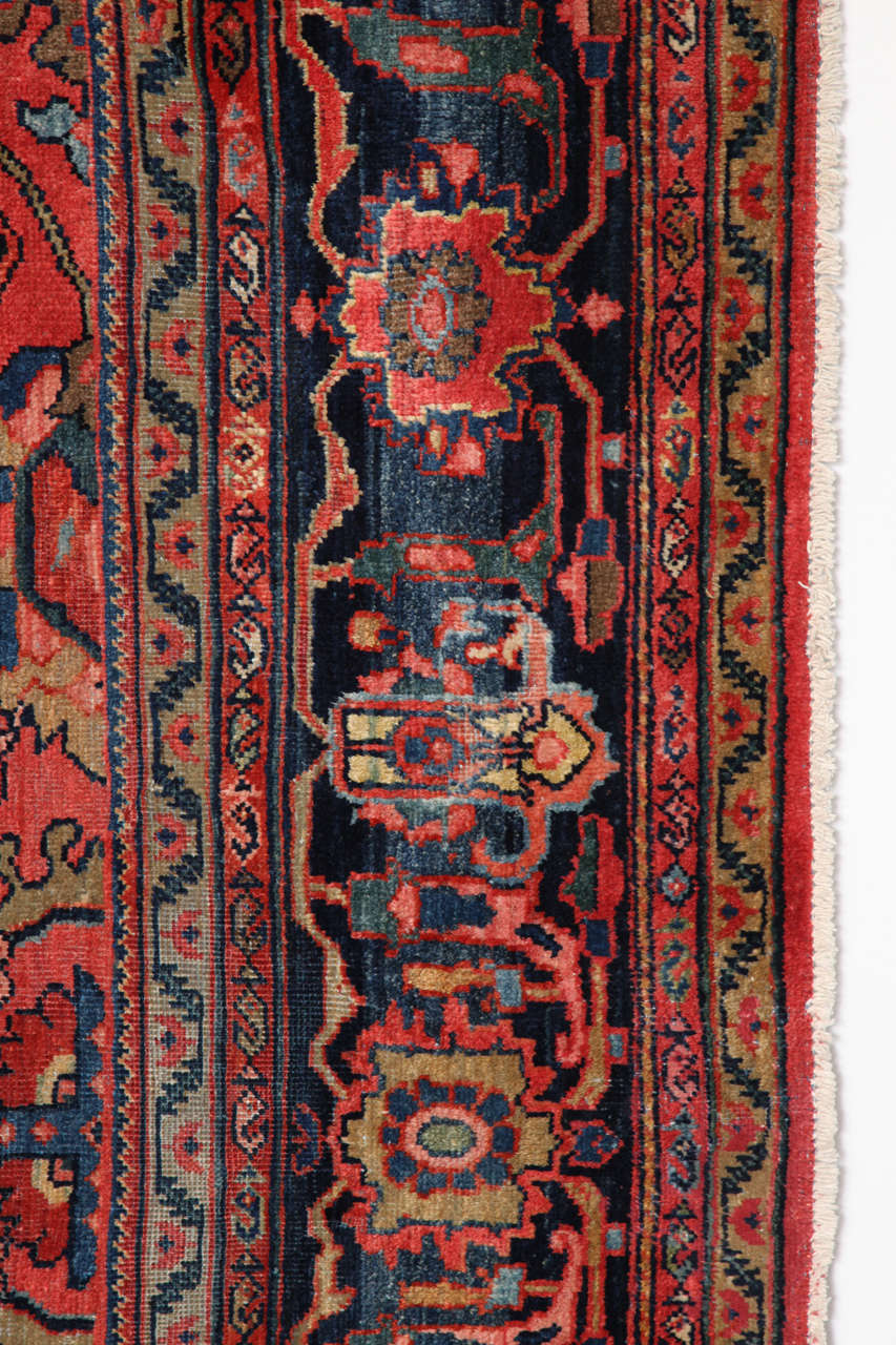 Antique 1910s Persian Lilihan Rug, Afshan Design, 9' x 12' In Excellent Condition For Sale In New York, NY