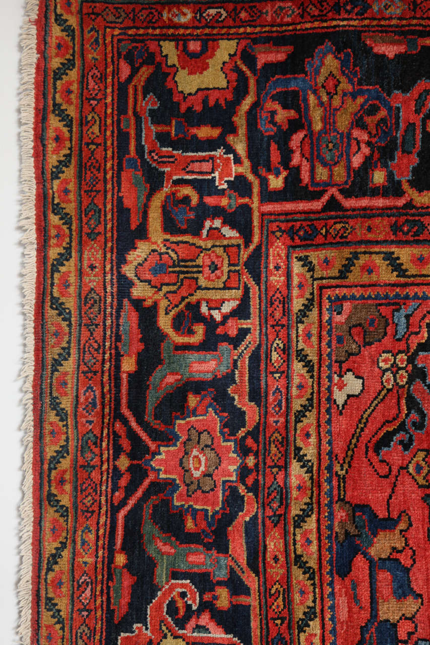 Antique Persian Lilihan Rug, Afshan Design, Circa 1910, Wool, 9' x 12' For Sale 2