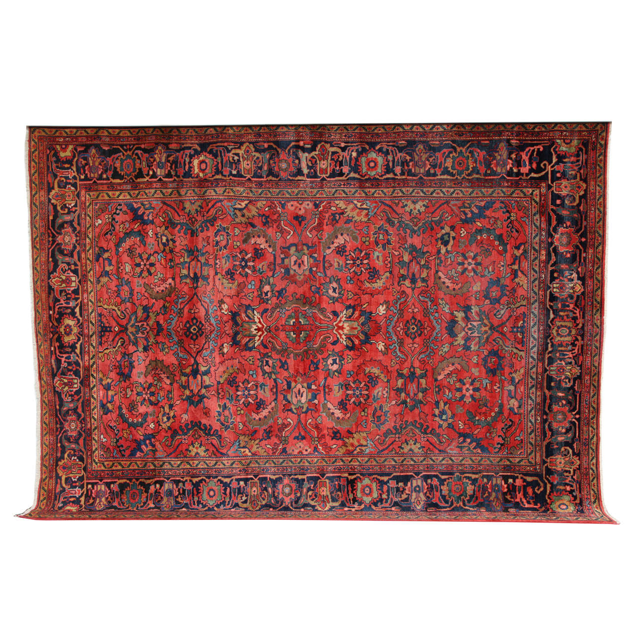 Antique Persian Lilihan Rug, Afshan Design, Circa 1910, Wool, 9' x 12' For Sale