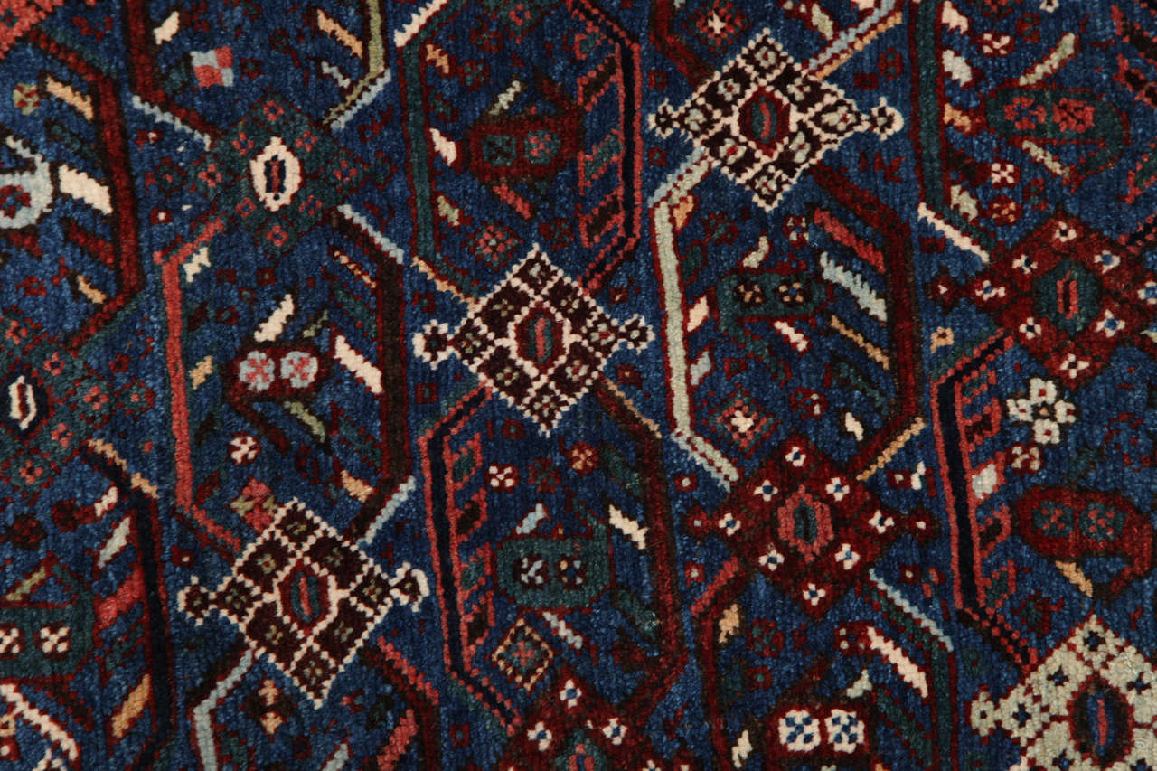 19th Century Antique 1880s Persian Qashqai Rug, 7' x 9' For Sale