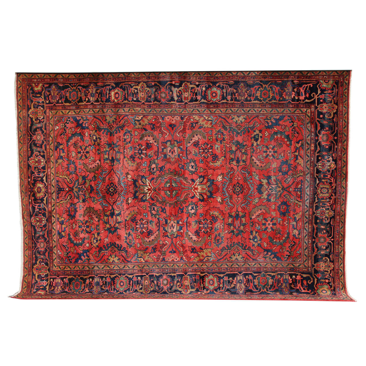 Persian Lilihan Carpet CIrca 1910 with Afshan Design in Wool and