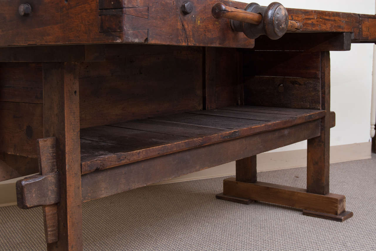 20th Century Oak Carpenter's Bench
