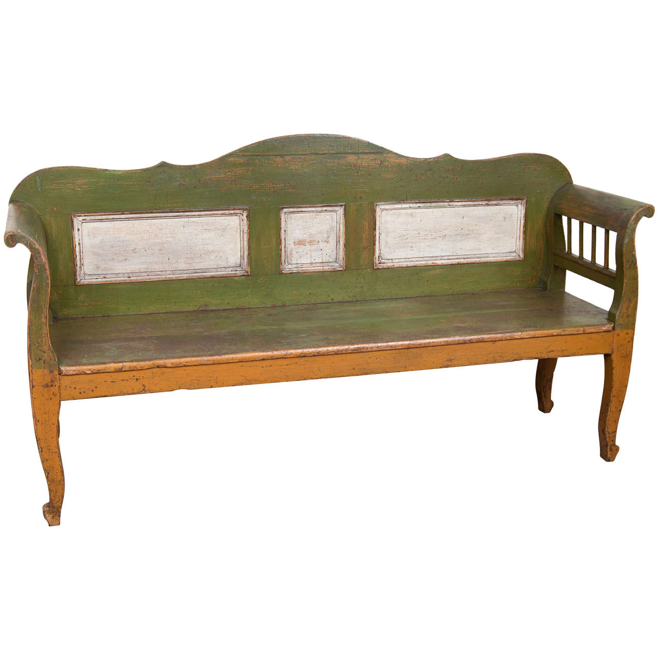 Painted Pine Bench