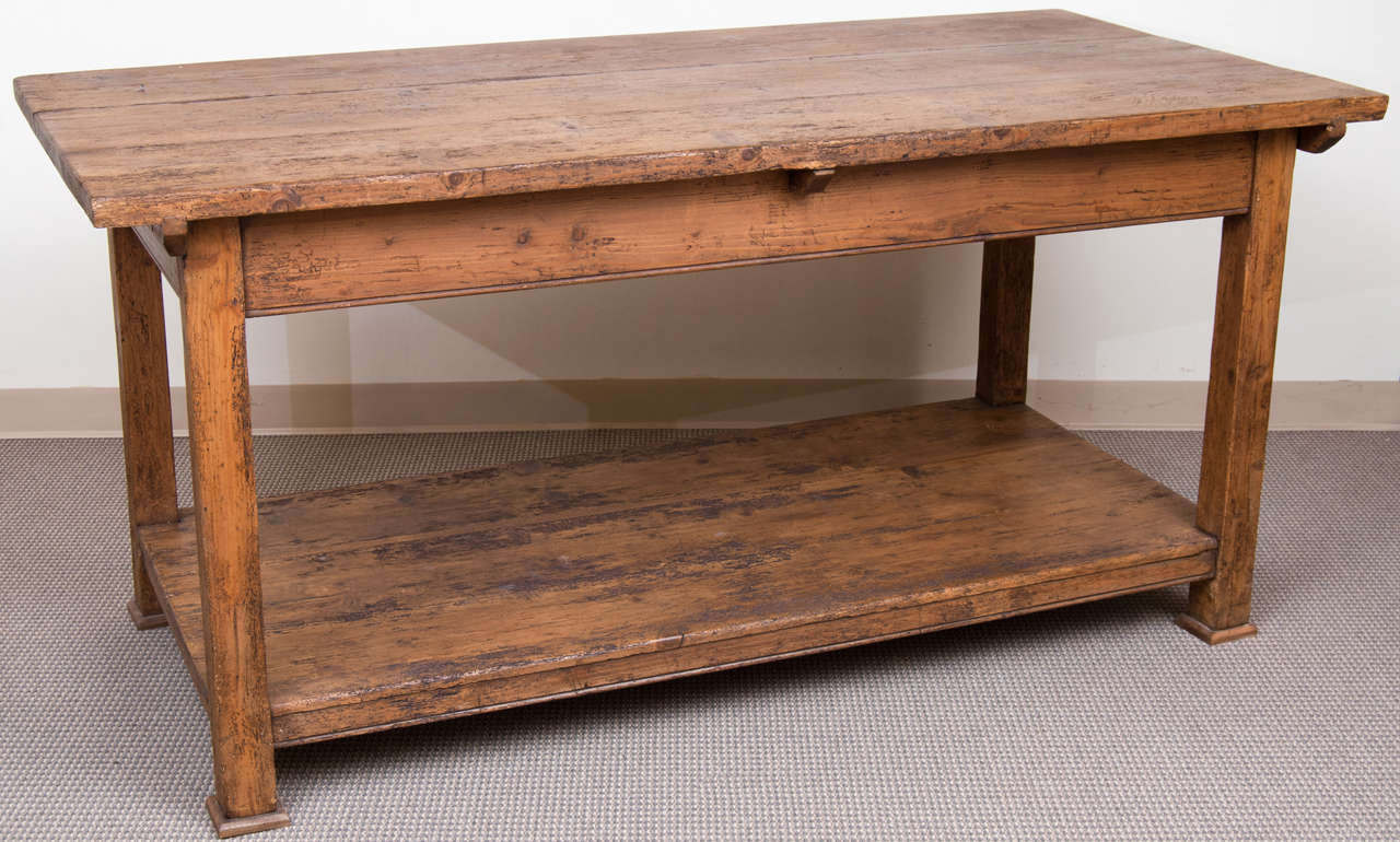 Pine Work Table at 1stdibs