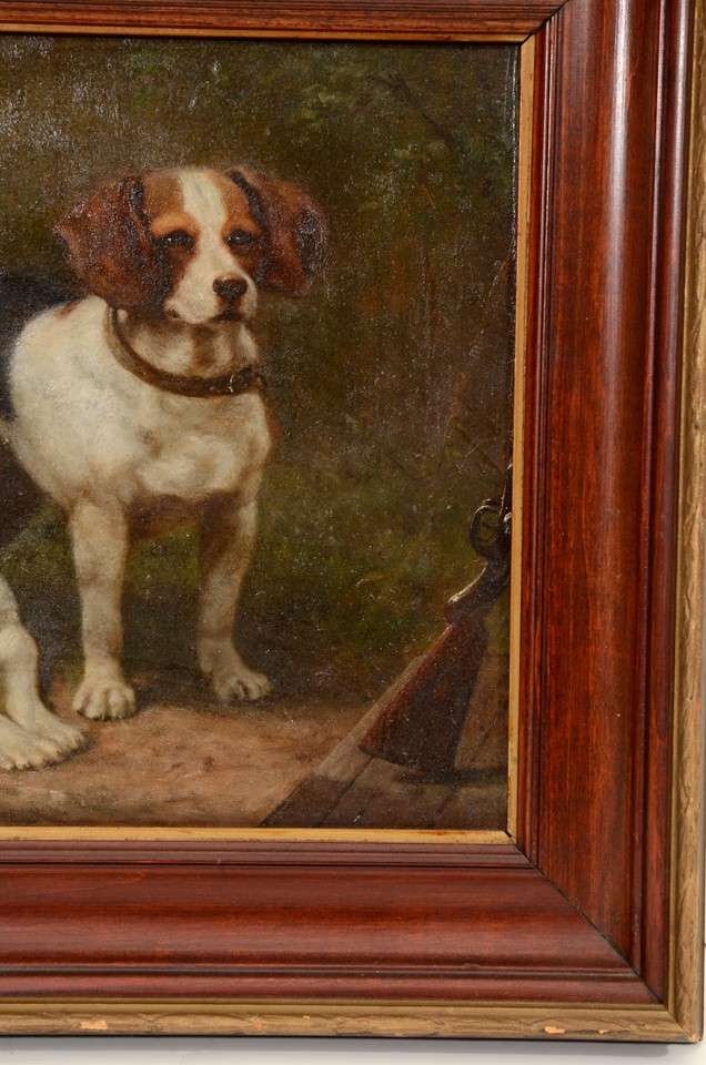antique dog painting
