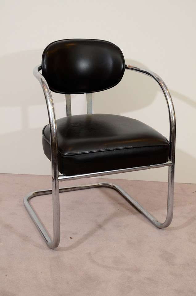 chrome and vinyl chairs