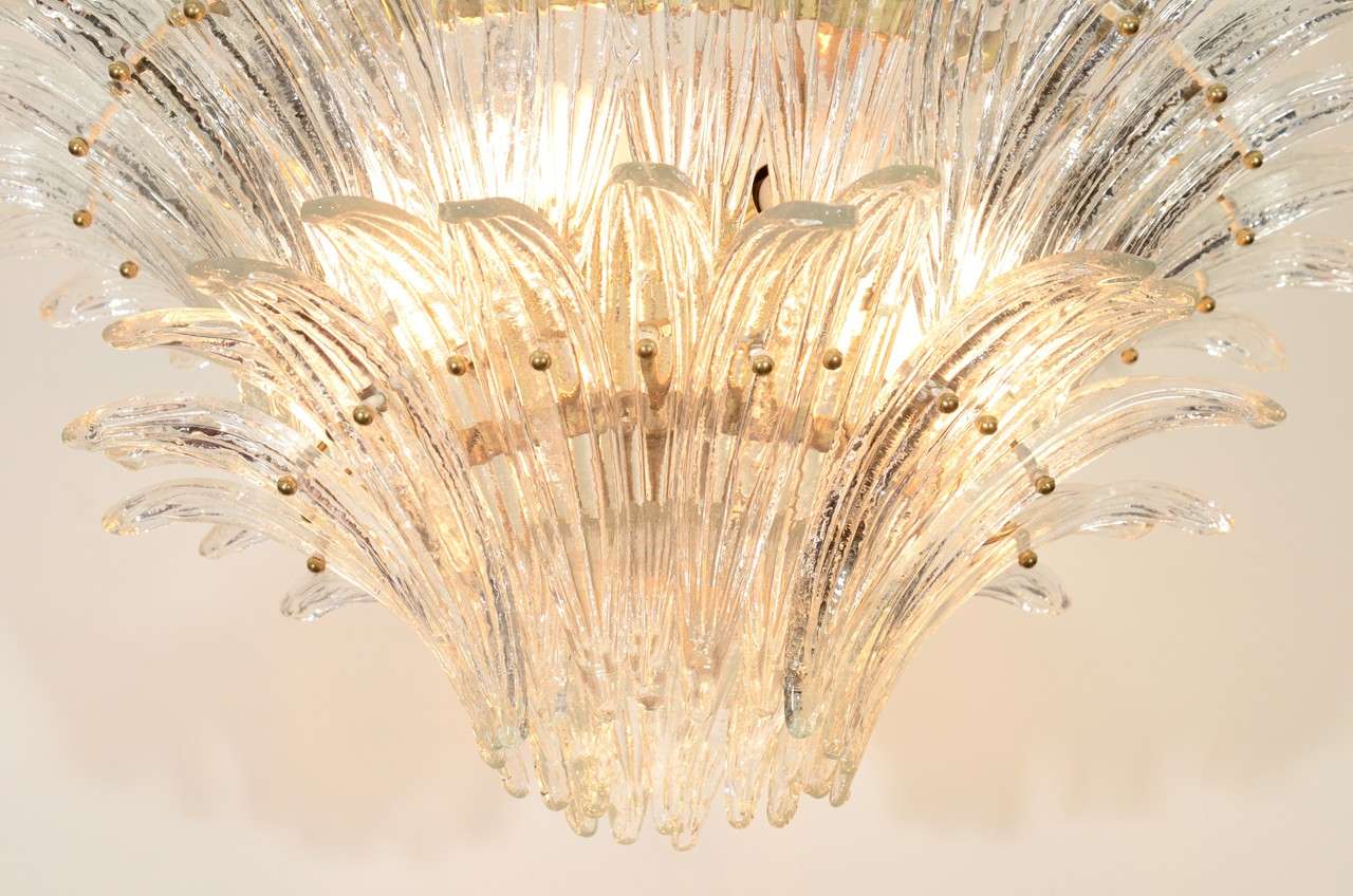 Mid-Century Modern Mid Century Italian Murano Glass Chandelier by Barovier and Toso