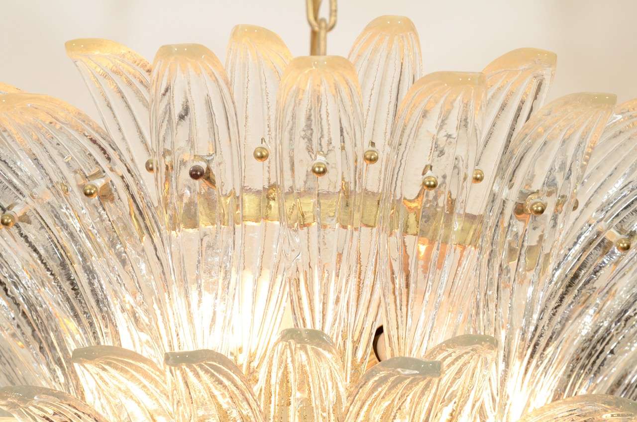 Mid Century Italian Murano Glass Chandelier by Barovier and Toso In Good Condition In New York, NY