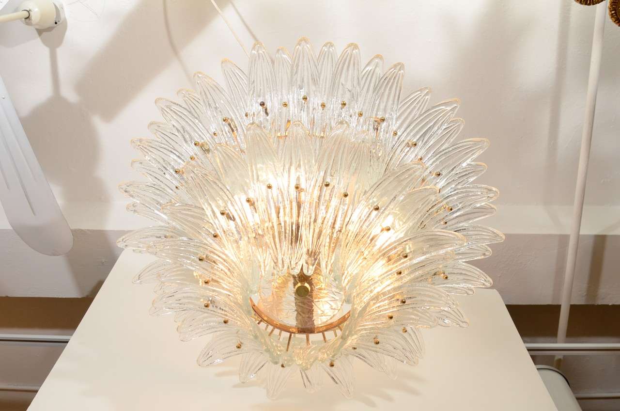 Mid Century Italian Murano Glass Chandelier by Barovier and Toso 2