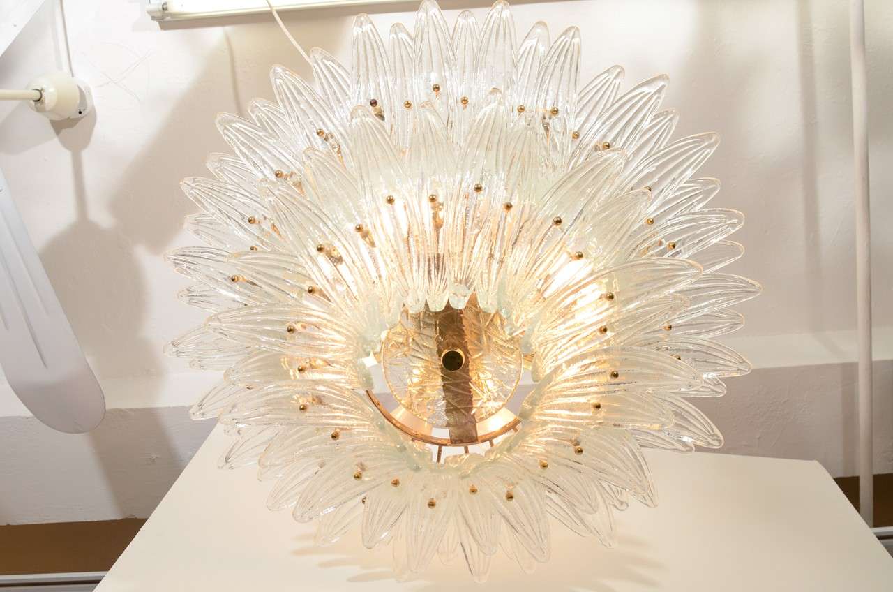 Mid Century Italian Murano Glass Chandelier by Barovier and Toso 4